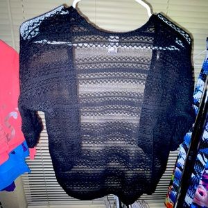 Size 7/8 Total girl brand lace sweater.  Black